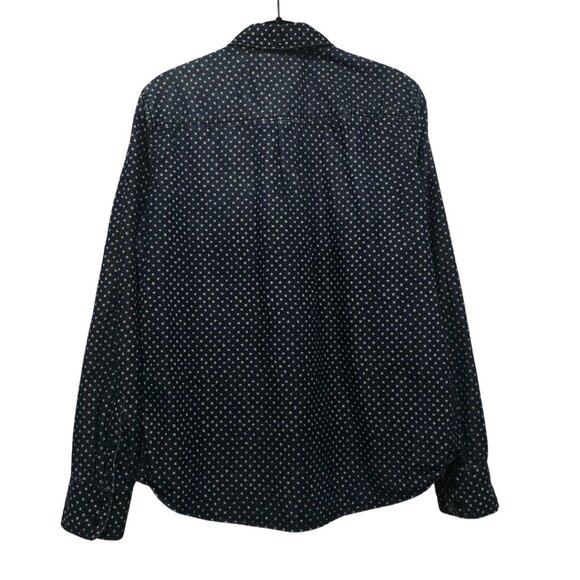 J.Crew Dark Denim Star Print Button-Down Shirt - Women's Long Slee - Picture 6 of 6